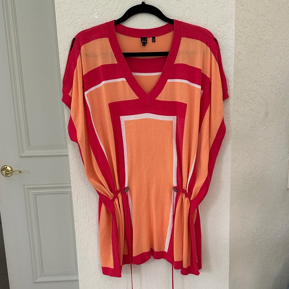 AVA Red and Orange Women's Blouse